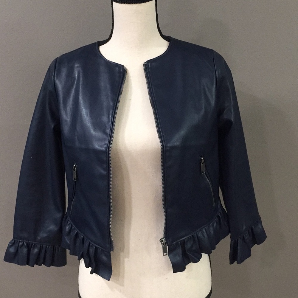 Catherine Malandrino navy Faux-leather Jac…